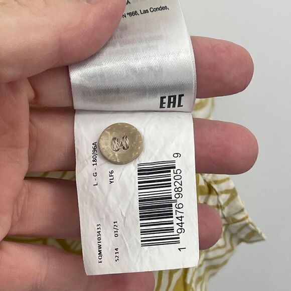 Quiksilver Men's Yellow Abstract Print Short-Sleeve Button-Down Shirt Size L - Picture 5 of 6